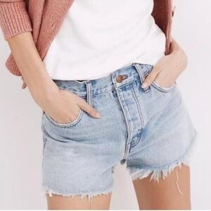 Madewell Relaxed Denim Shorts Jean Size 27 High-Rise Light Wash 3” Womens NWOT